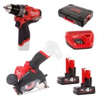 MILWAUKEE 2-dílný 12V aku set M12FPP2F-402X M12FPD + M12FCOT