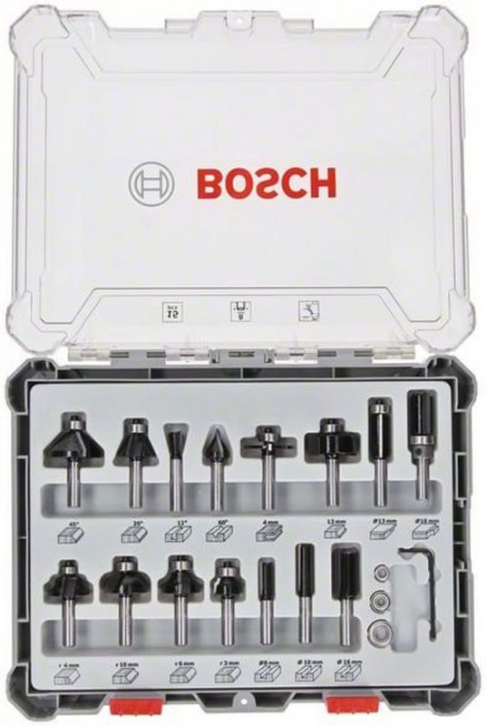 BOSCH 2607017472 15-dílná sada fréz