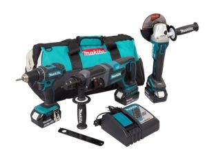 MAKITA DLX3078TX1 18V 3-dílná sada - DGA504+DDF482+DHR241+3x aku