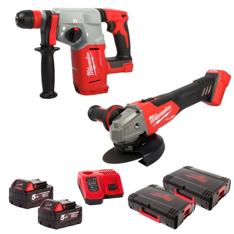 MILWAUKEE 2-dílný 18V aku set 4933CBT262 - M18BLHX + M18FSAG125X