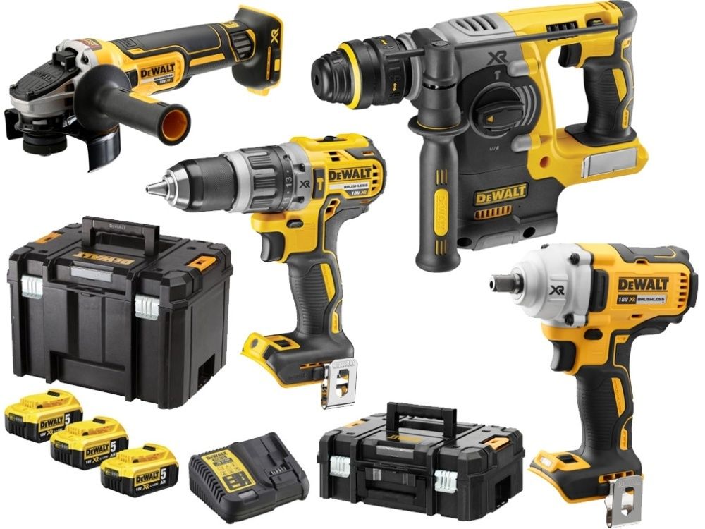 DEWALT 4-dílný set DCK428P3T - DVD796 + DCF894 + DCH273 + DCG405