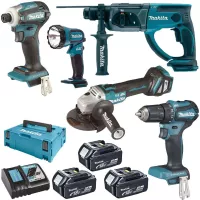 MAKITA 18V 5-dílný set DLX335CBT - DGA513 + DHR202 + DTD172 + DDF483 + DML185 + 3x aku