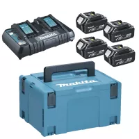 MAKITA sada 4x baterie, dvojnabíječka a Makpac