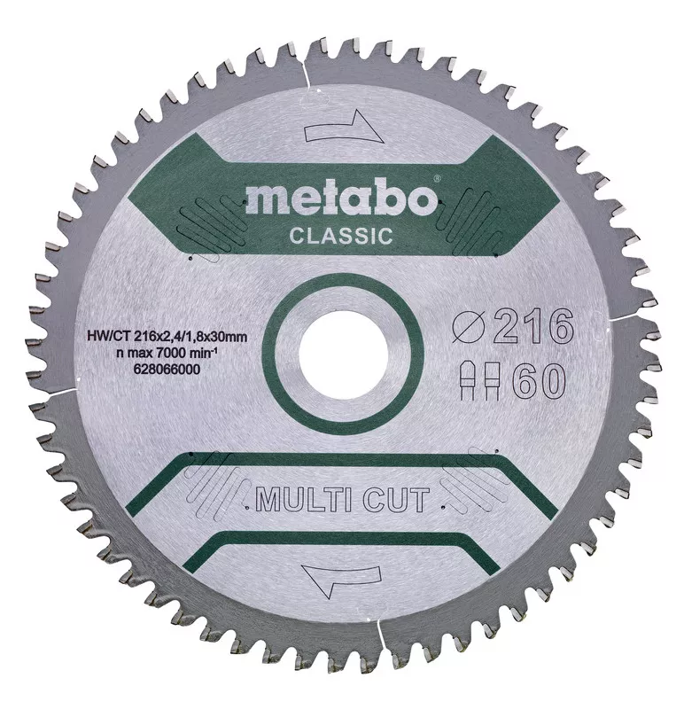 METABO Pilový kotouč "Multi cut - classic", 216x30, Z60 FZ/TZ, 5°neg.