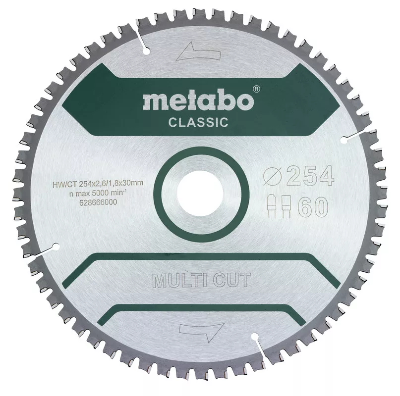 METABO Pilový kotouč "Multi cut - classic", 254x30, Z60 FZ/TZ, 5°neg.