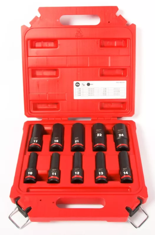 MILWAUKEE 4932480457 10-dílná sada prodloužených 1/2" hlavic
