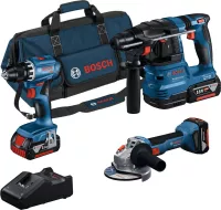 BOSCH 3-dílný set GSR 18V-45 + GWS 18V-8 + GBH 18V-22